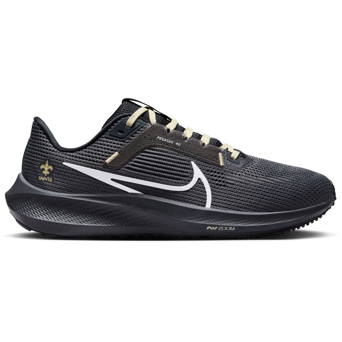 Nike Unisex Nike  Anthracite New Orleans Saints Zoom Pegasus 40 Running Shoe, Main, color, Anthracite
