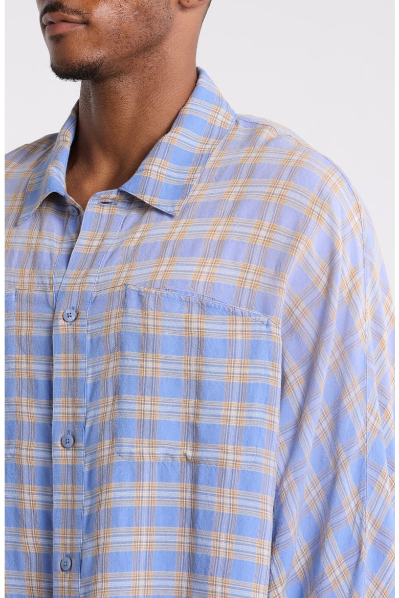 Santa Monica Flannel Button-Front Shirt, Alternate, color, DRIFT BLUE