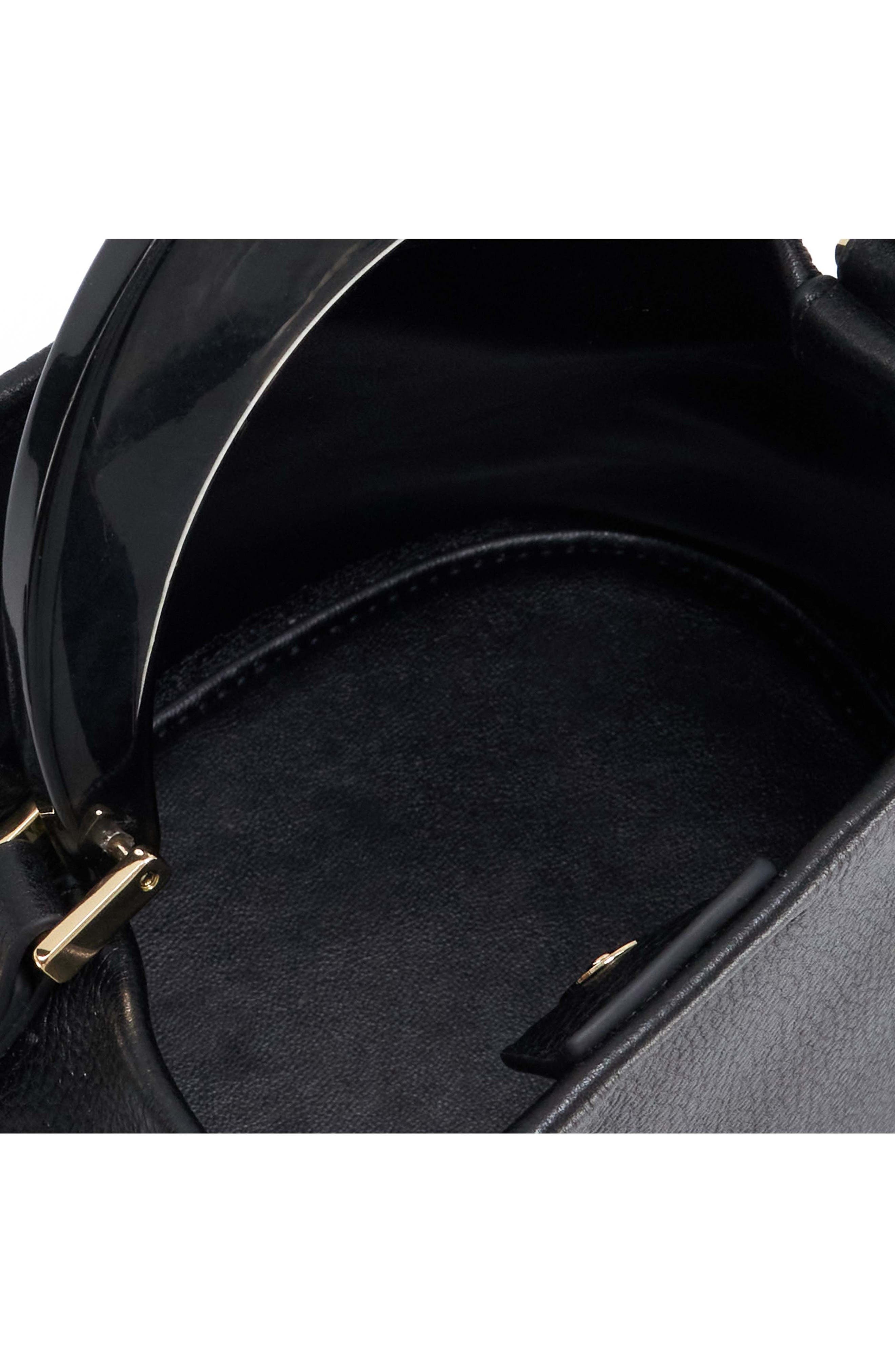 Dune London Dharla Leather Top Handle Bag, Alternate, color, Black