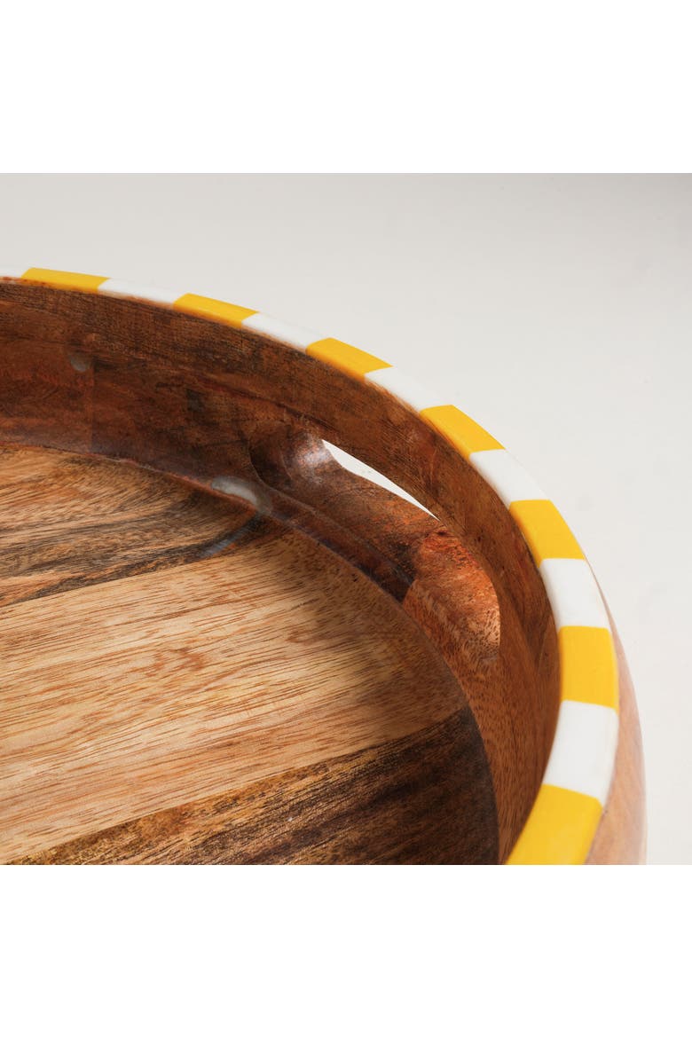 Nohar Deep Wood Tray Curated Decor, Alternate, color, Yellow