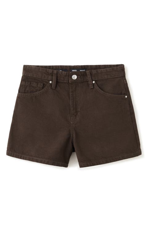 Straight Leg Denim Shorts