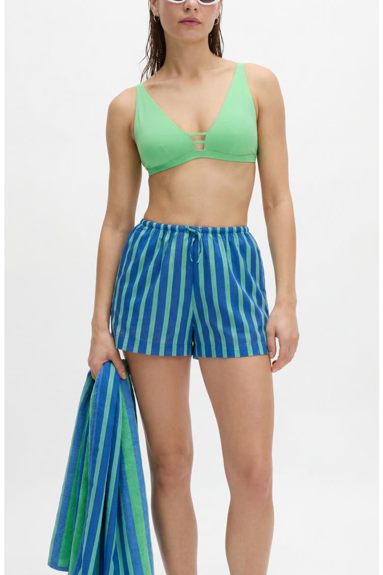 Stripe Cotton Shorts, Alternate, color, BLUE/ MULTI