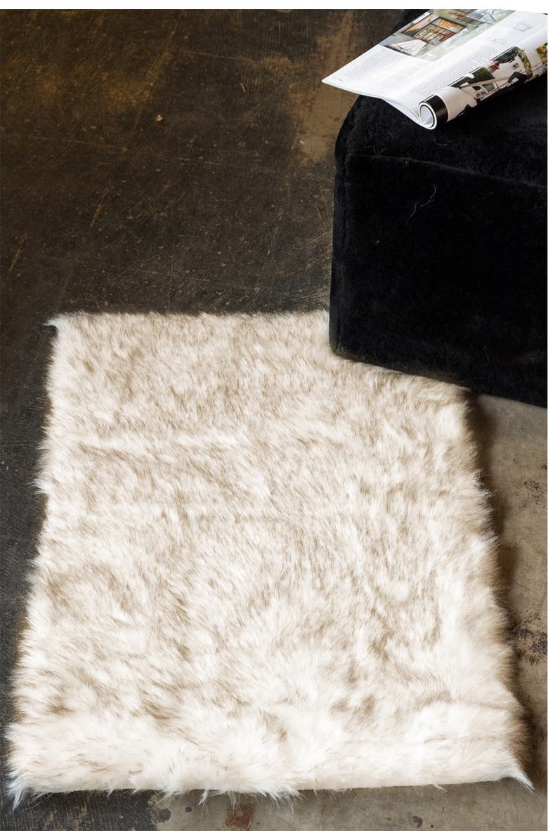 LUXE Faux Fur Hudson Rectangular Rug - 2ft x 3ft - Gradient Tan, Alternate, color,