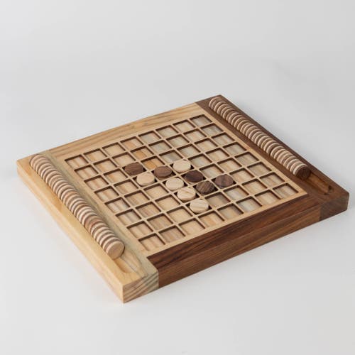 Ten Thousand Villages Handcarved Wood Reversi Game in Brown  product