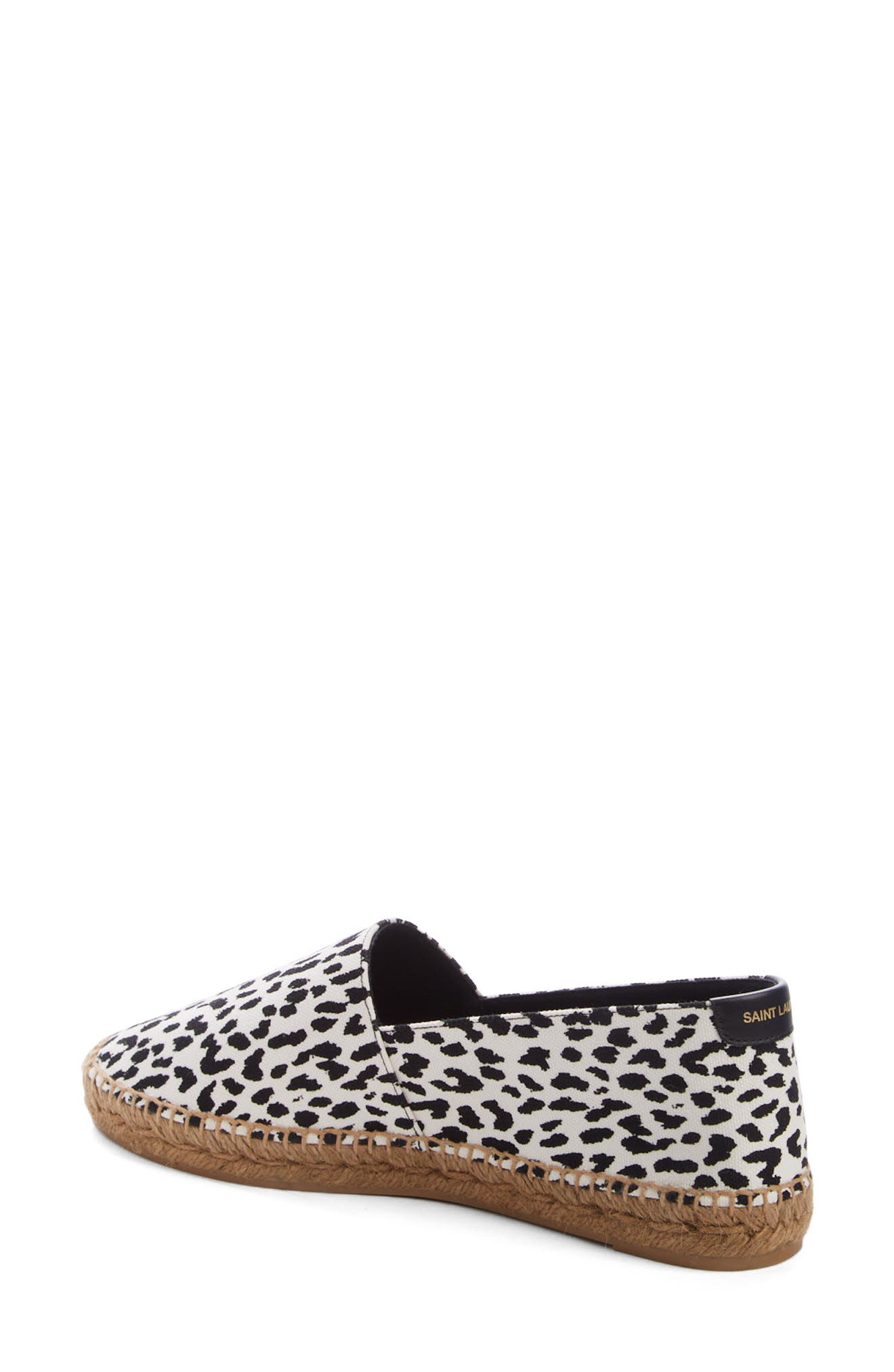 Saint Laurent Monogramme Logo Cheetah Print Espadrille, Alternate, color, 