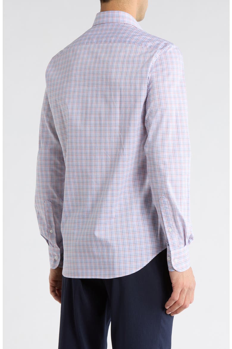 Slim Fit Check Stretch Cotton Dress Shirt, Alternate, color, PURPLE MULTI