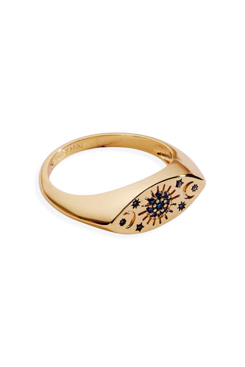 Evil Eye Signet Ring, Main, color, Gold Blue