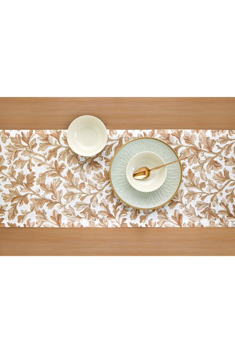 Linen Table Runner - Fallen Leaves, Alternate, color, Autumn