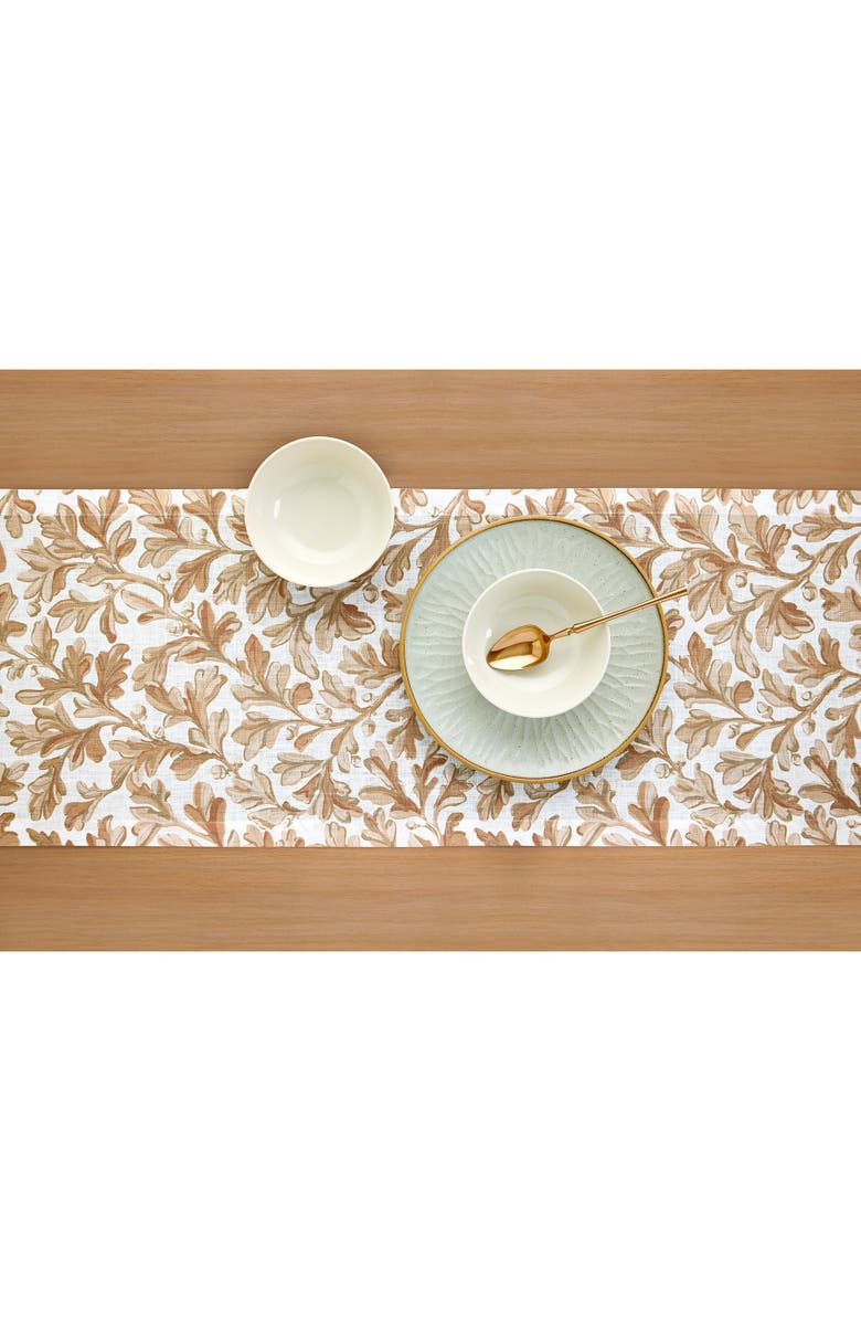 Solino Home Linen Table Runner for Dining Table, Holiday and Everyday Table Decor - Fallen Leaves, Alternate, color, Autumn