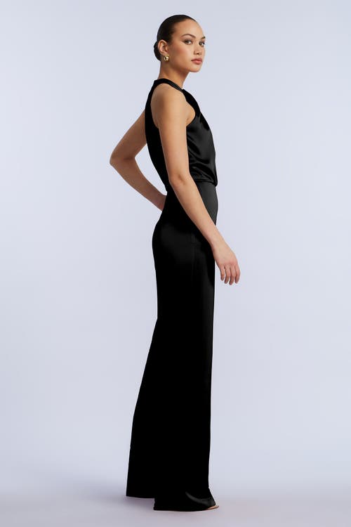 Bcbg Pleated Halter Jumpsuit In Black
