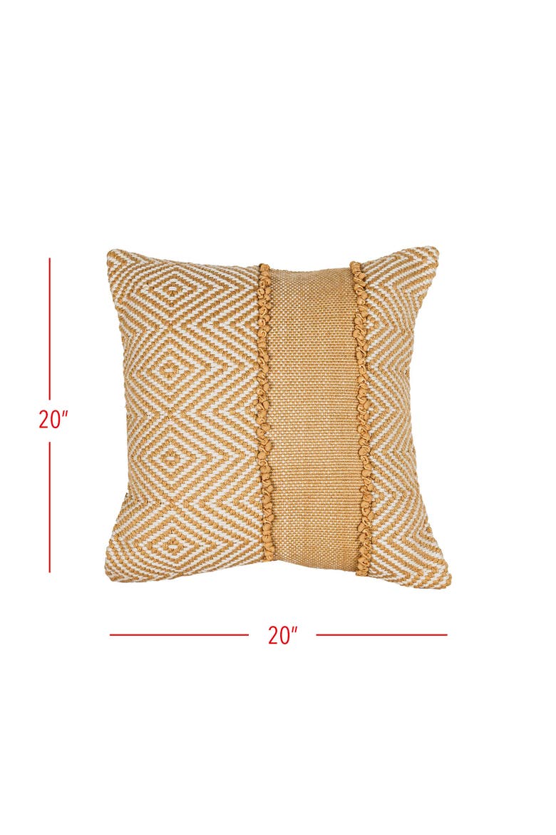Waki Geometric Pattner Ochre Square Decorative Outdoor Accent Throw Pillow, 20" x 20", Alternate, color, Yellow