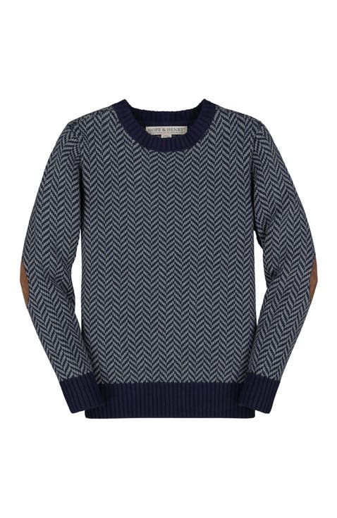 Baby Boys' Herringbone Cable Sweater with Elbow Patches, Infant