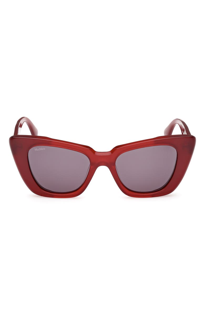 Max Mara Glimpse5 50mm Polarized Butterfly Sunglasses, Main, color, Shiny Red / Smoke