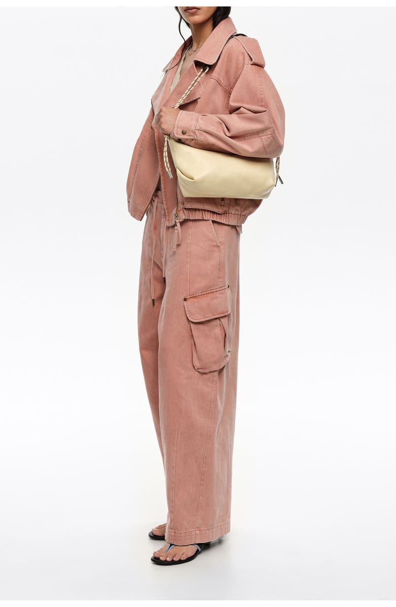 Bimba y Lola Denim double-breasted jacket, Alternate, color, Peach