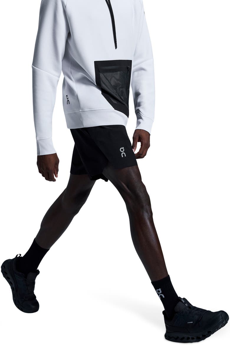 On Core 7-Inch Running Shorts, Alternate, color, Black