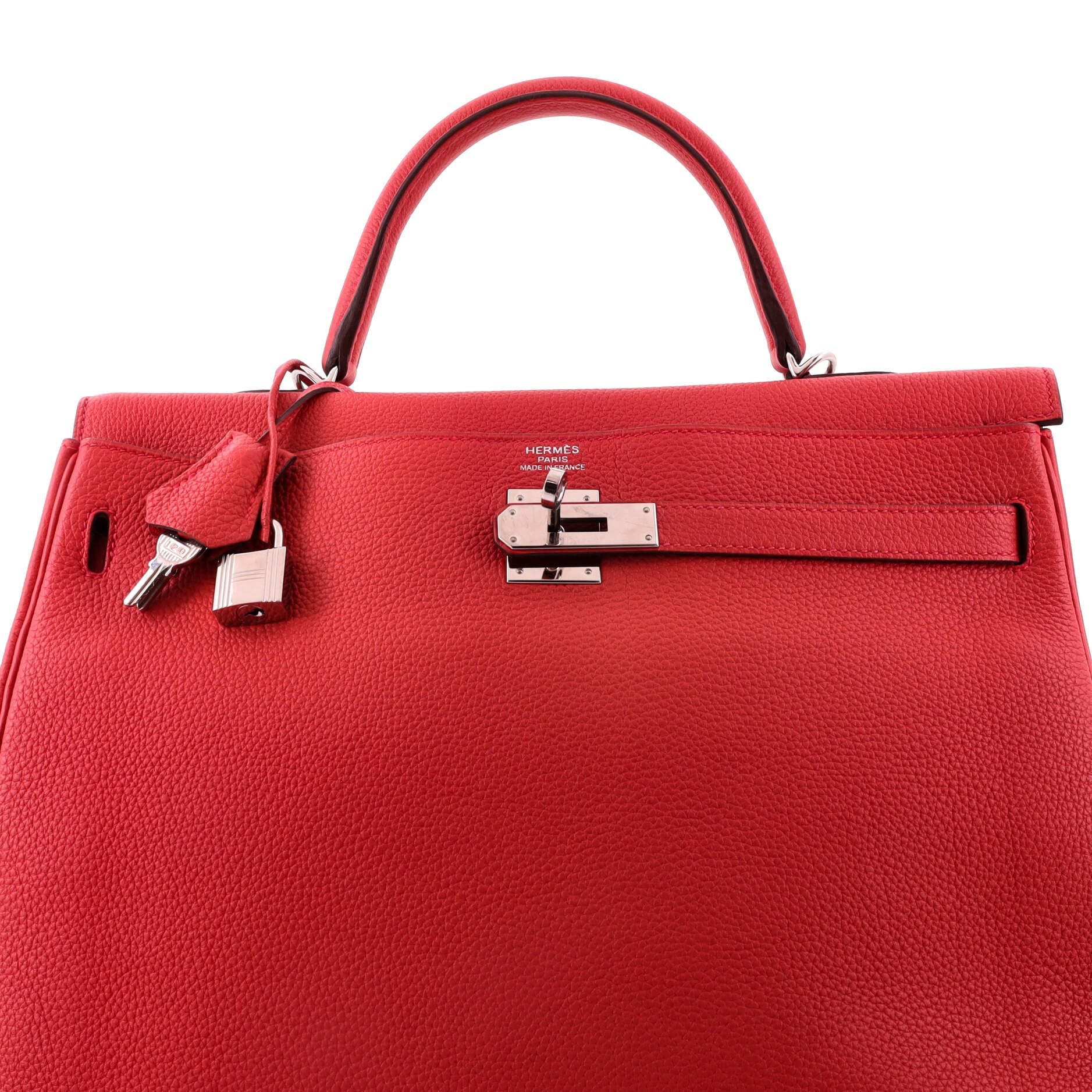 Kelly Handbag Red Togo with Palladium Hardware 35, Alternate, color, Red
