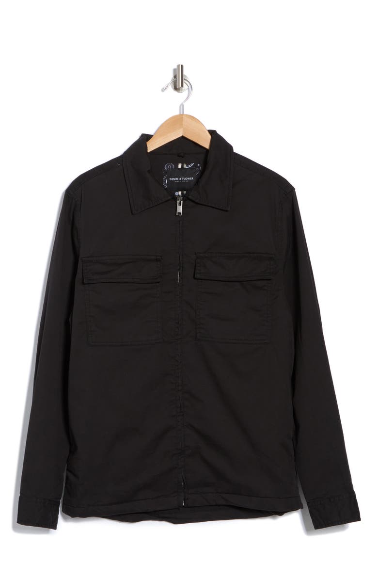 DENIM AND FLOWER Twill Zip Shacket, Alternate, color, 