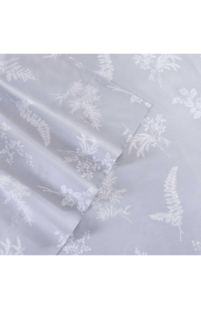 STONE COTTAGE Foliage 200 Thread Count Cotton Percale Sheet Set, Alternate, color, Lt-Pastel Grey