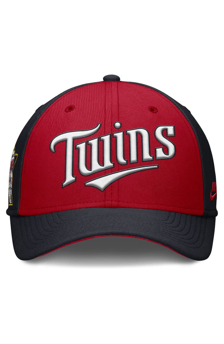 Nike Men's Nike Navy/Red Minnesota Twins Rise Swoosh Performance Flex Hat, Alternate, color,