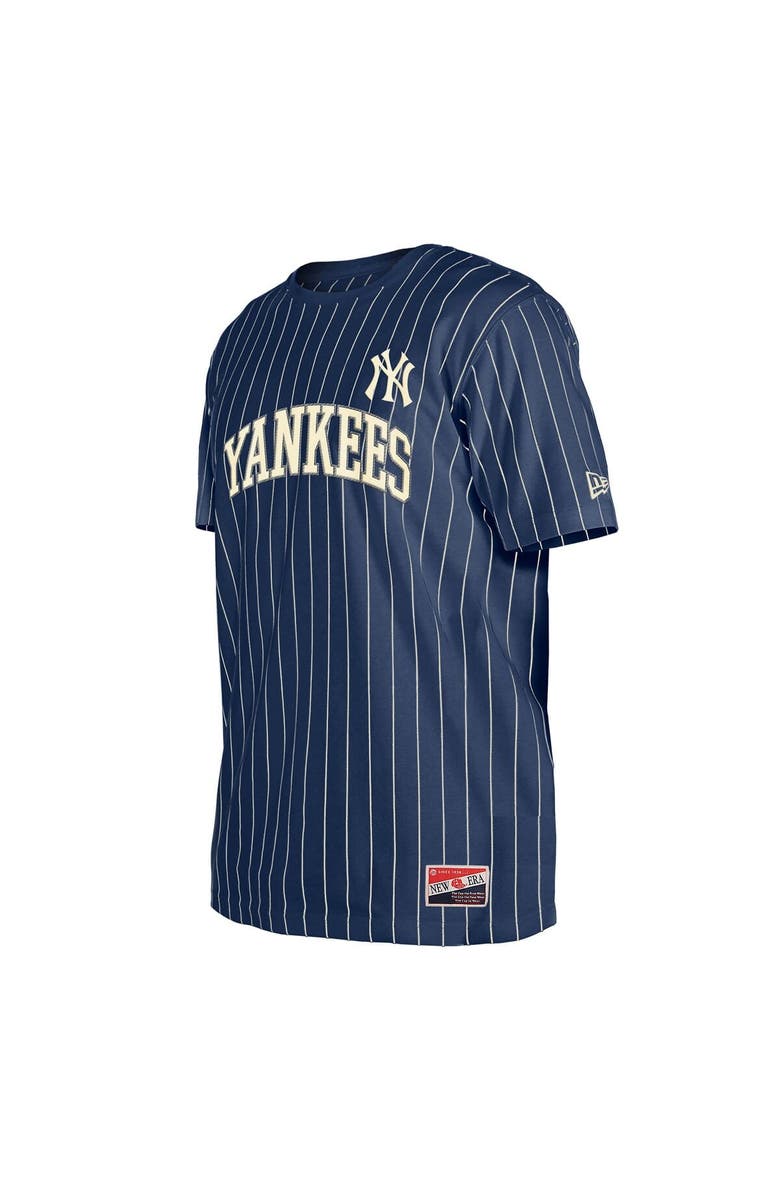 New Era Men's New Era Navy New York Yankees Throwback Pinstripe T-Shirt, Alternate, color,