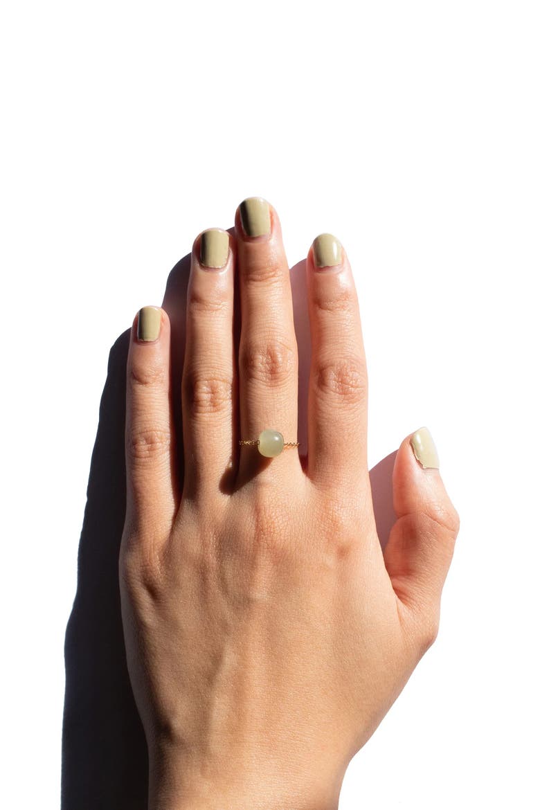 Zodiac Libra Skinny Chain Jade Ring, Alternate, color, Light green