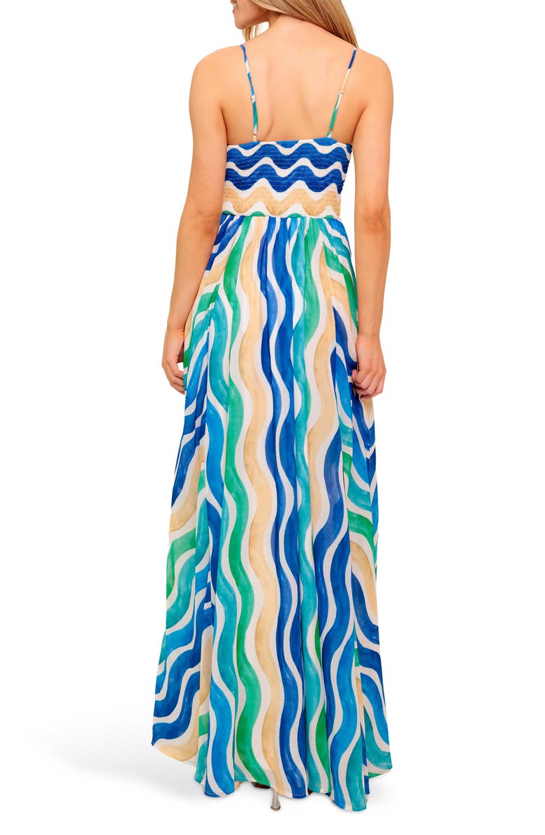 FLYING TOMATO Lettuce Edge V-Neck Maxi Dress, Alternate, color,