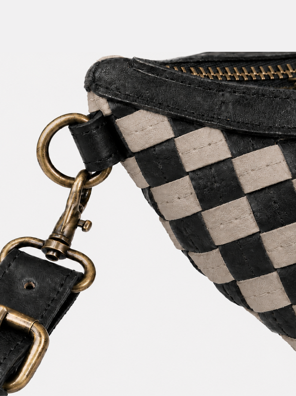 Berkeley Basketweave Belt Bag, Alternate, color, Black/Tan