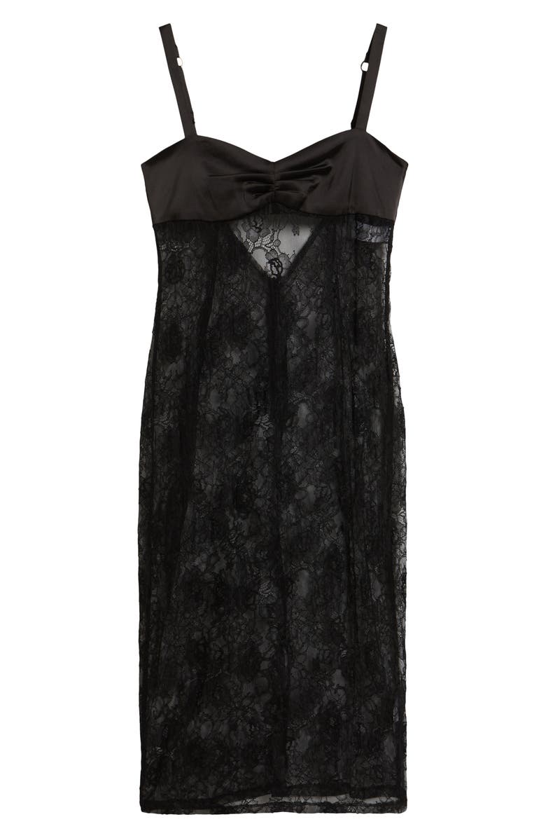 ARTLESS FOREVER Mixed Media Lace Dress, Alternate, color, Black