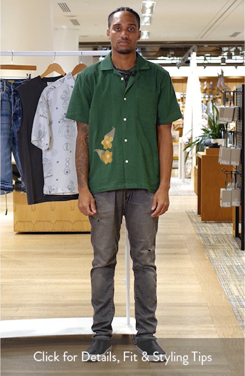 Ramus Floral Embroidered Camp Shirt, sales video thumbnail