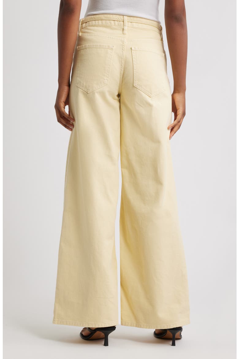 Olivia Tie Belt High Waist Wide Leg Jeans, Alternate, color, YELLOW