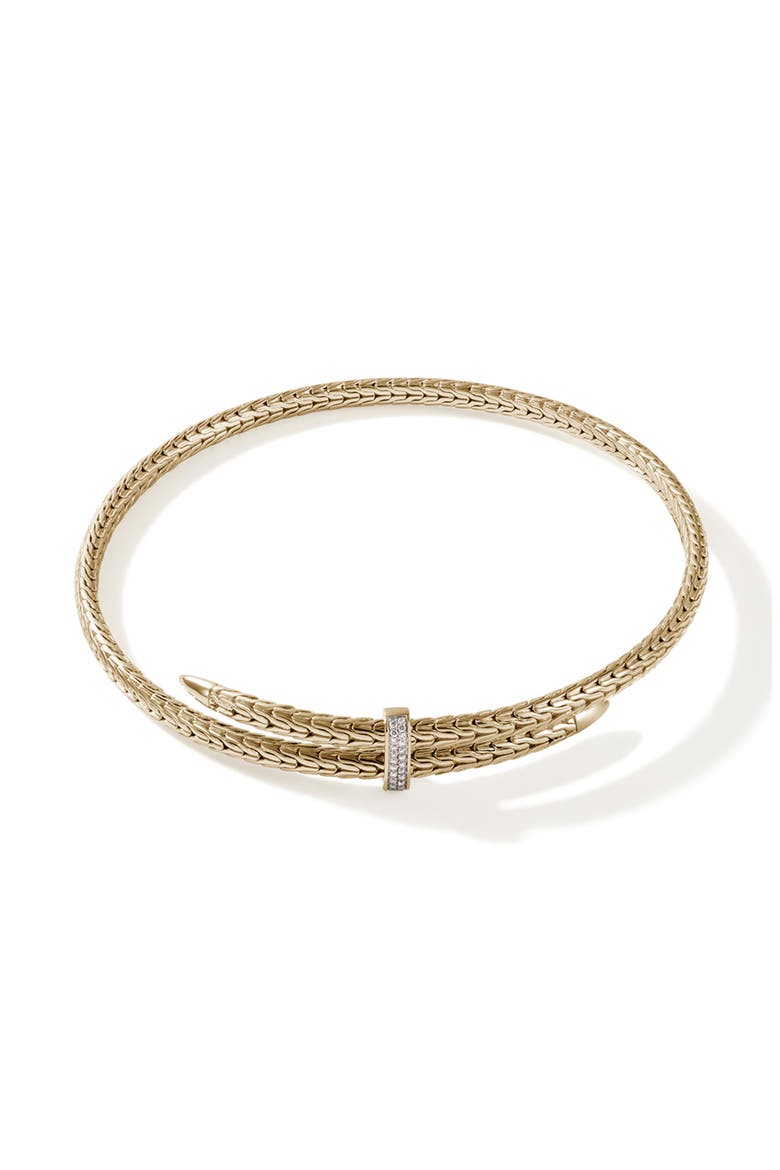 Spear Coil Choker, Diamonds, Main, color, 14K YELLOW GOLD
