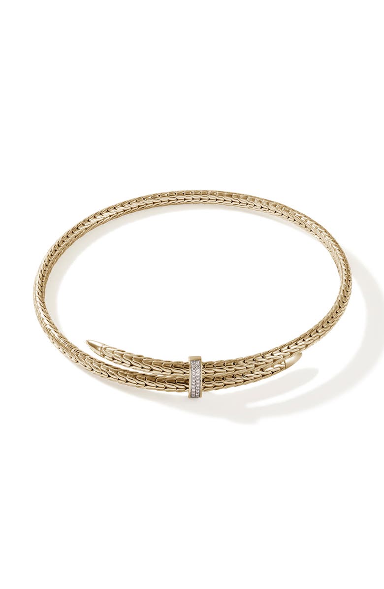 John Hardy Spear Coil Choker, Diamonds, Main, color, 14K Yellow Gold