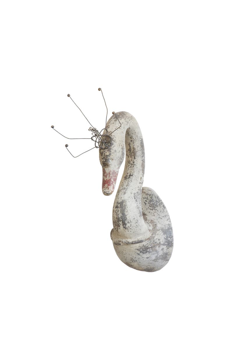 Storied Home Magnesia Swan Wall Décor with Metal Crown, Main, color, 