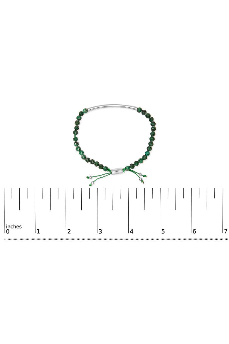 Sterling Silver Malachite Bead Station Bracelet with Bolo Clasp, Alternate, color, Silver