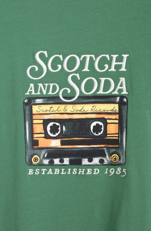 Scotch & Soda Logo Graphic T-shirt In Green