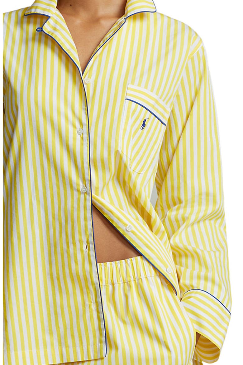 Madison Stripe Cotton Pajamas, Alternate, color, YELLOW STRIPE