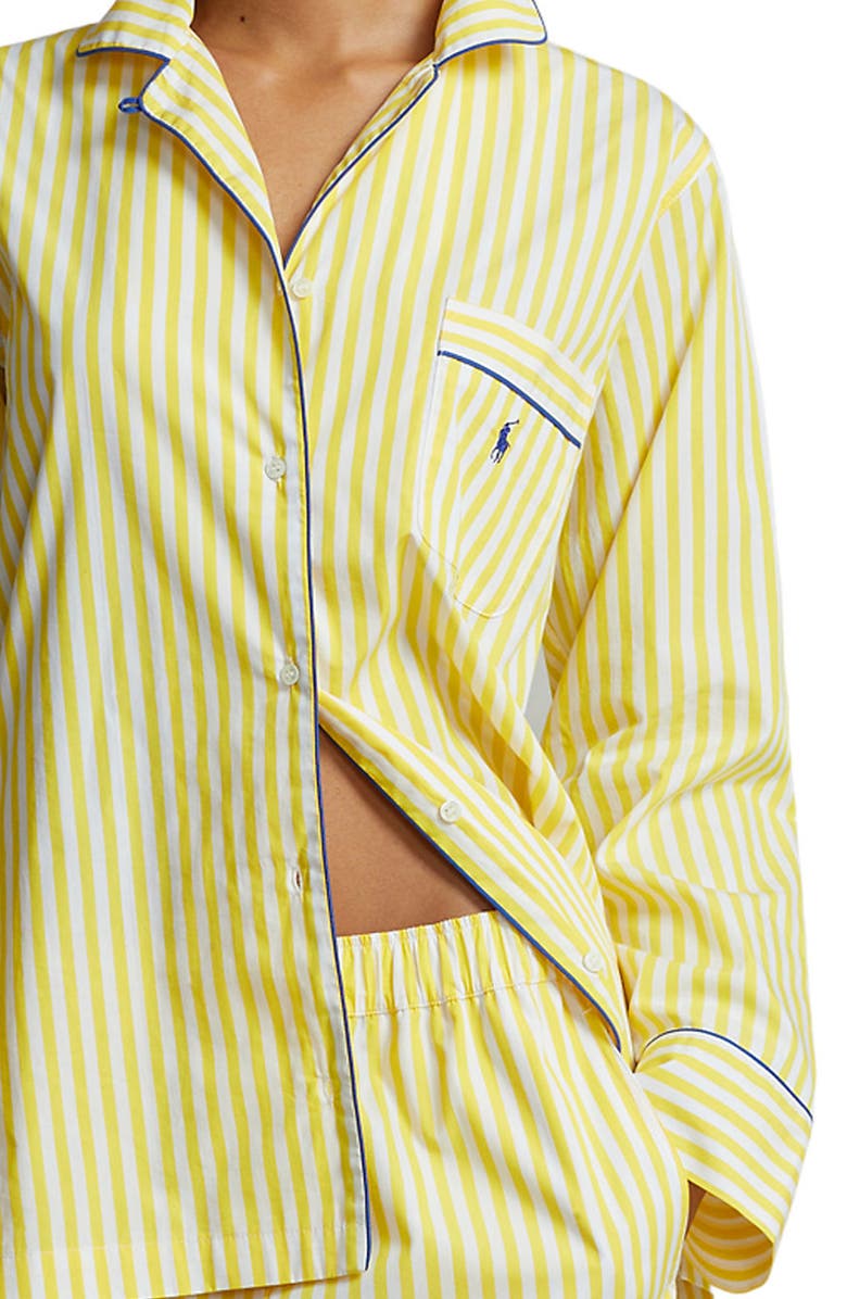 Polo Ralph Lauren Madison Stripe Cotton Pajamas, Alternate, color, Yellow Stripe