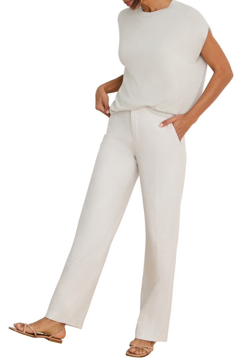 Lenox Linen Blend Pants, Alternate, color, SILVER WISP