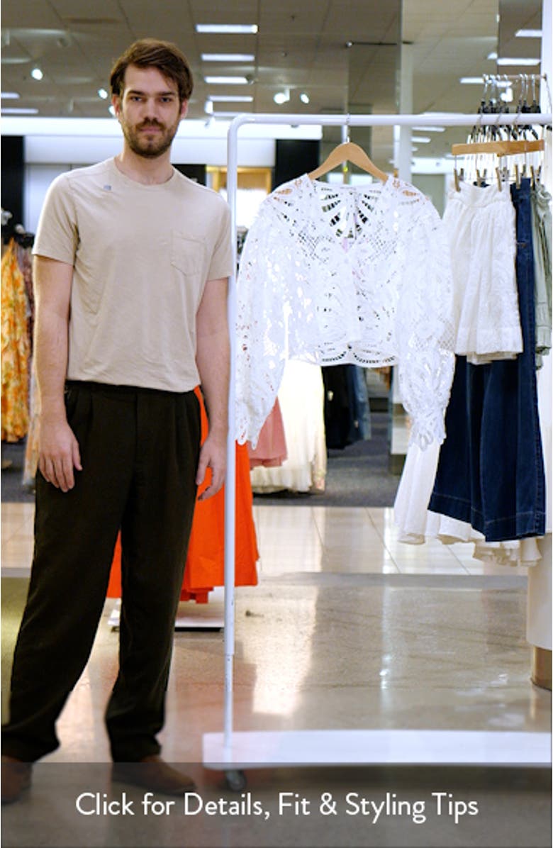 Lace Puff Sleeve Crop Shirt, sales video thumbnail