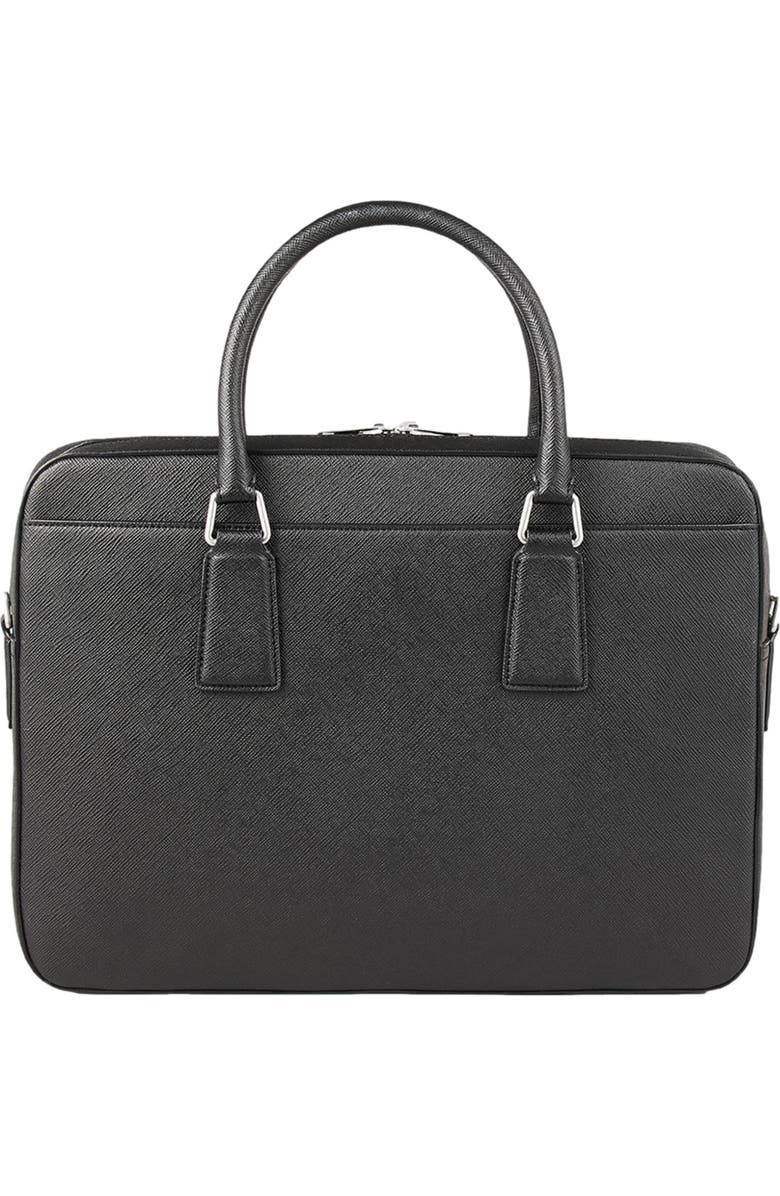 SANDRO Reconstituted leather briefcase, Alternate, color, Black