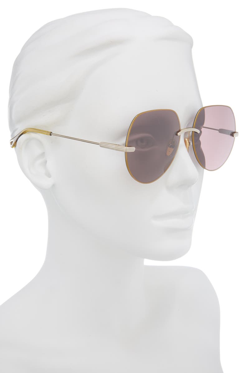 Chloé 58mm Round Sunglasses, Alternate, color, Gold Gold Violet