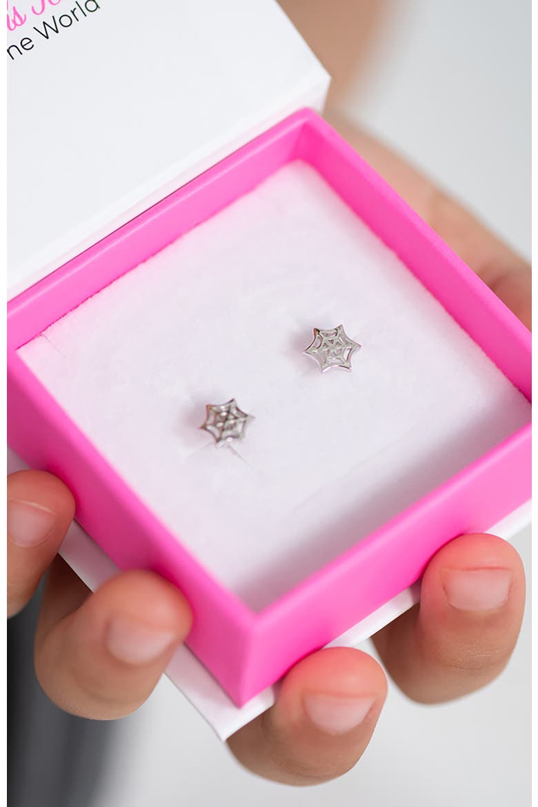 Tangled Spiderweb Earrings, Alternate, color, Silver
