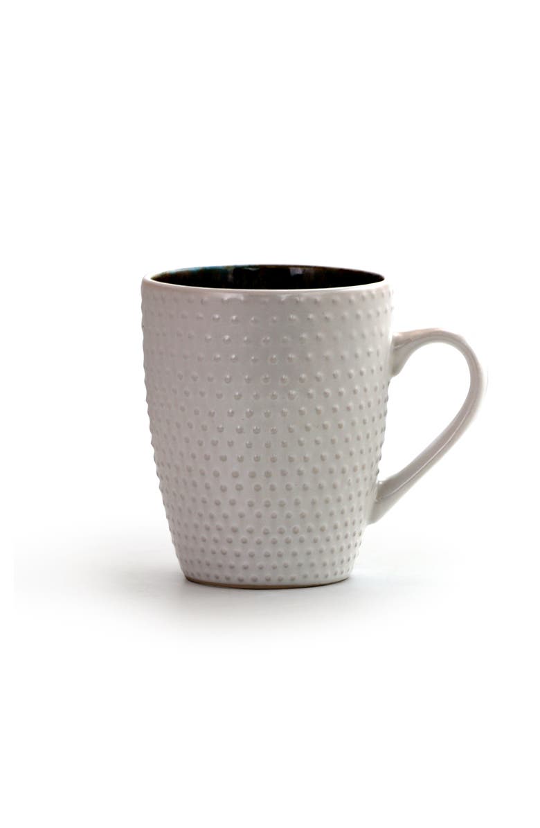 Elama Modern Dot 16 Piece Luxurious Stoneware Dinnerware with Complete Setting for 4, Alternate, color, Beige