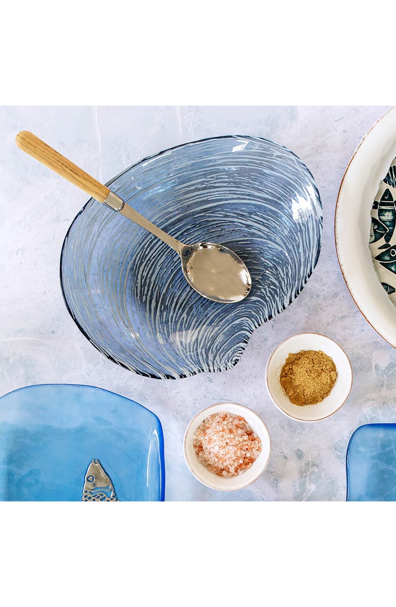 VIETRI Isola Glass Shell Plate, Alternate, color, Blue