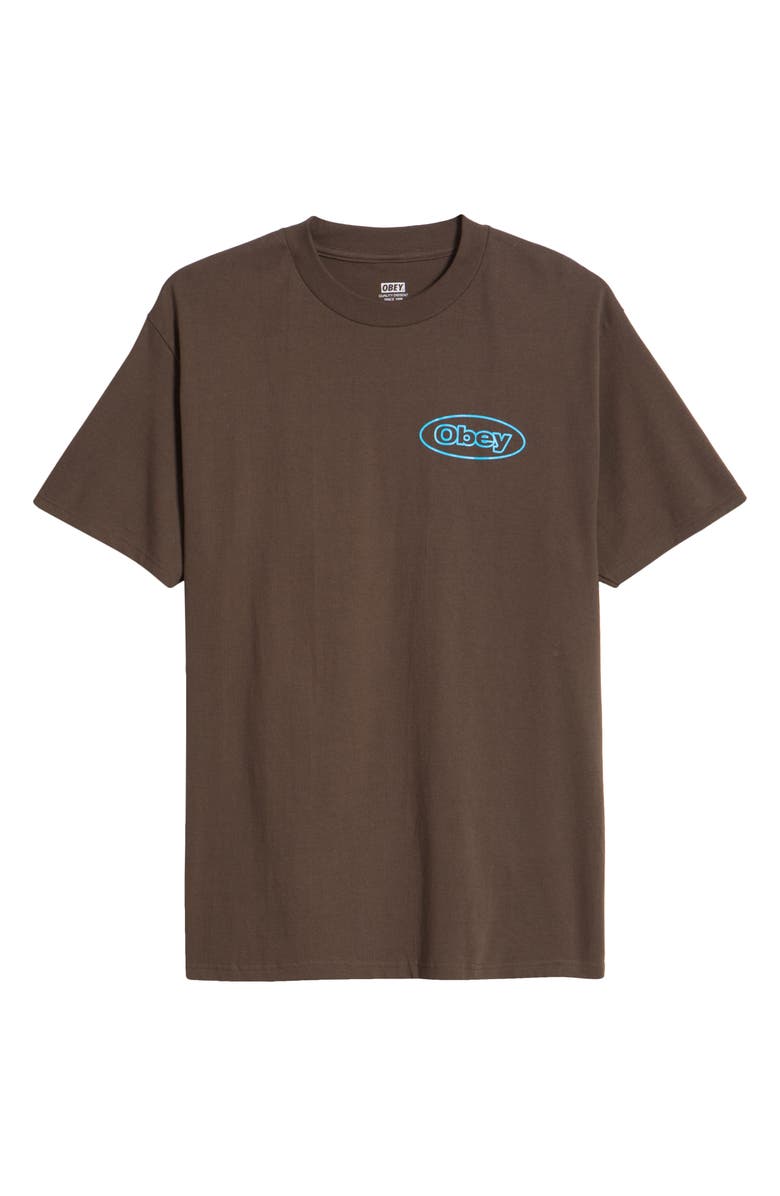 Obey Reaction Graphic T-Shirt, Alternate, color, Java Brown