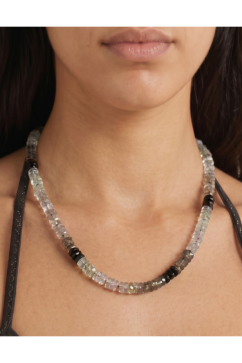 Faceted Gemstone Necklace - Smoky Quartz Ombre, Alternate, color, 15-17"