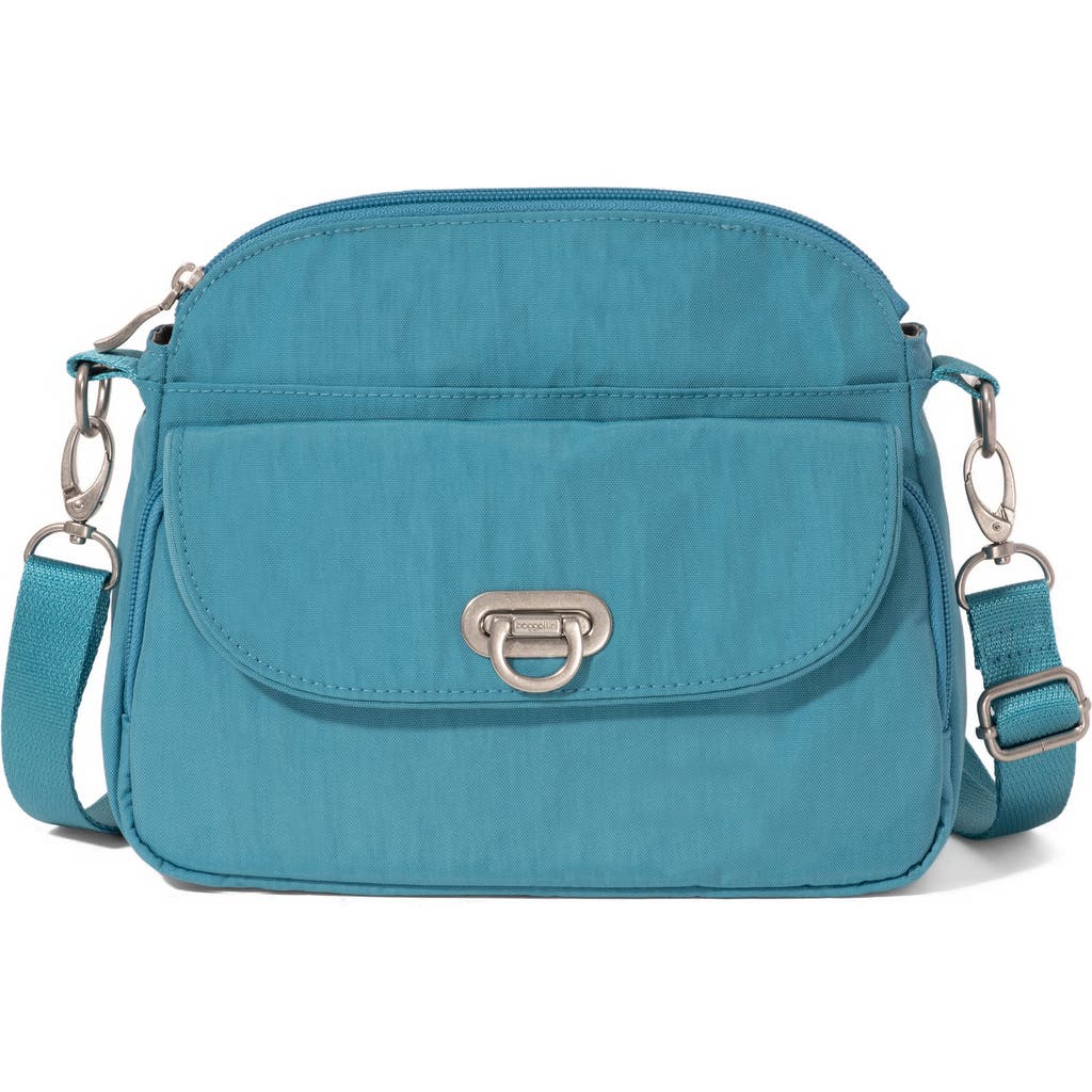 Baggallini Coastal Flip Lock Crossbody Bag In Seaside Blue