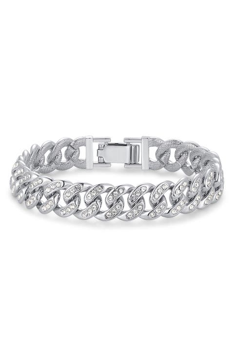 Men's Cubic Zirconia Chain Link Bracelet