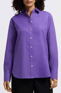 Foxcroft Meghan Solid Cotton Button-Up Shirt