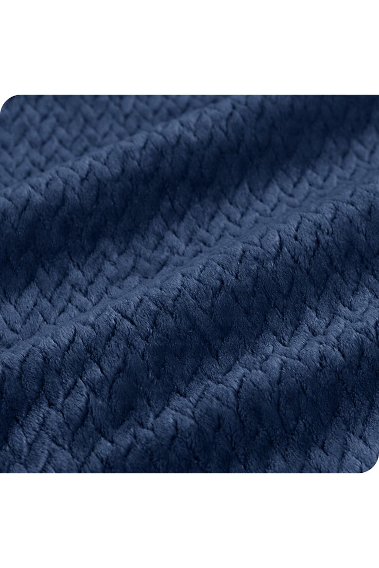 Chevron Microplush Fleece Blanket, Alternate, color, Dark Blue